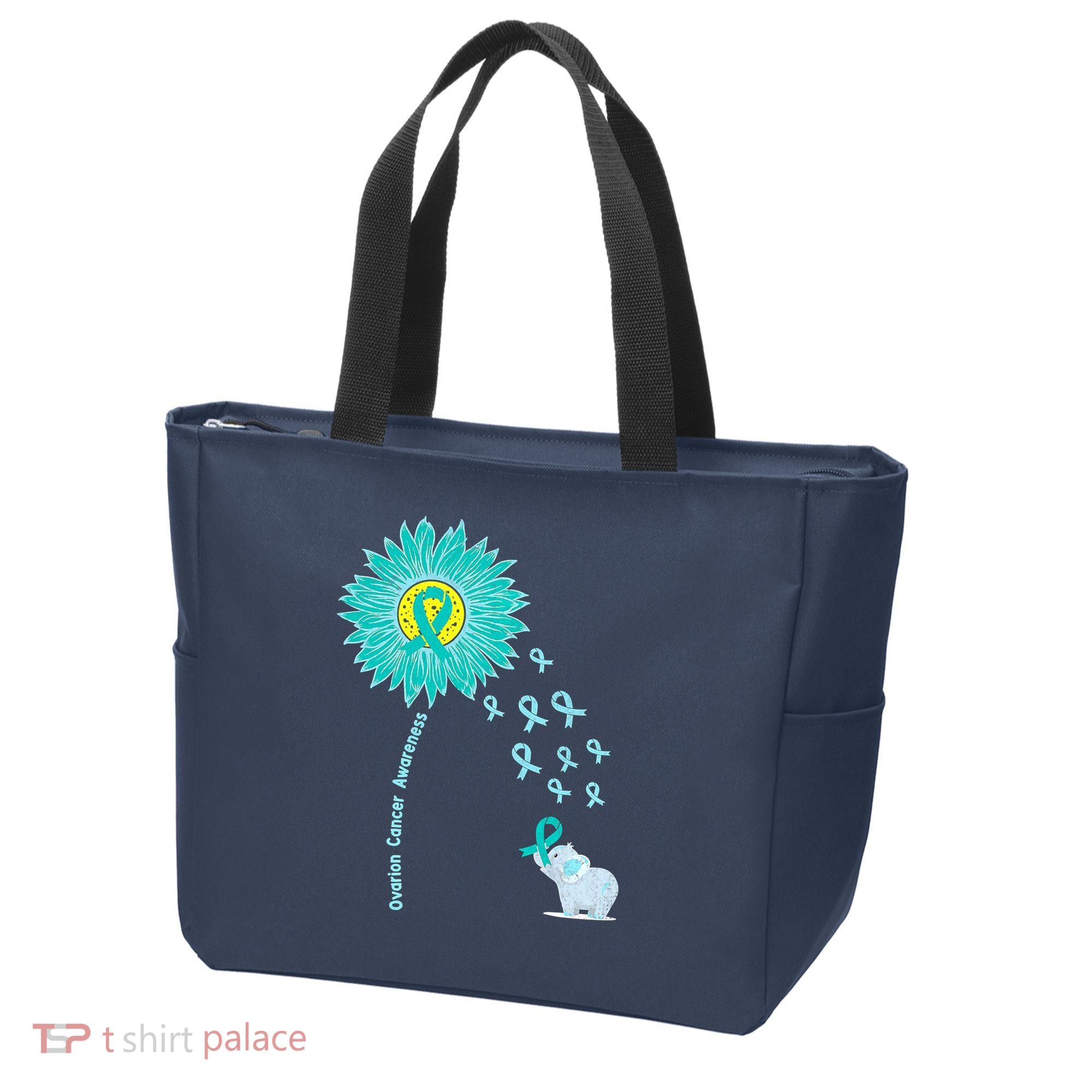 Support For Ovarian Cancer Awareness Teal Ribbon Product Tote Bag