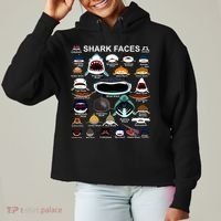 Shark Faces Of All Kinds Ladies Heavyweight Boxy Pullover Hoodie thumb 0