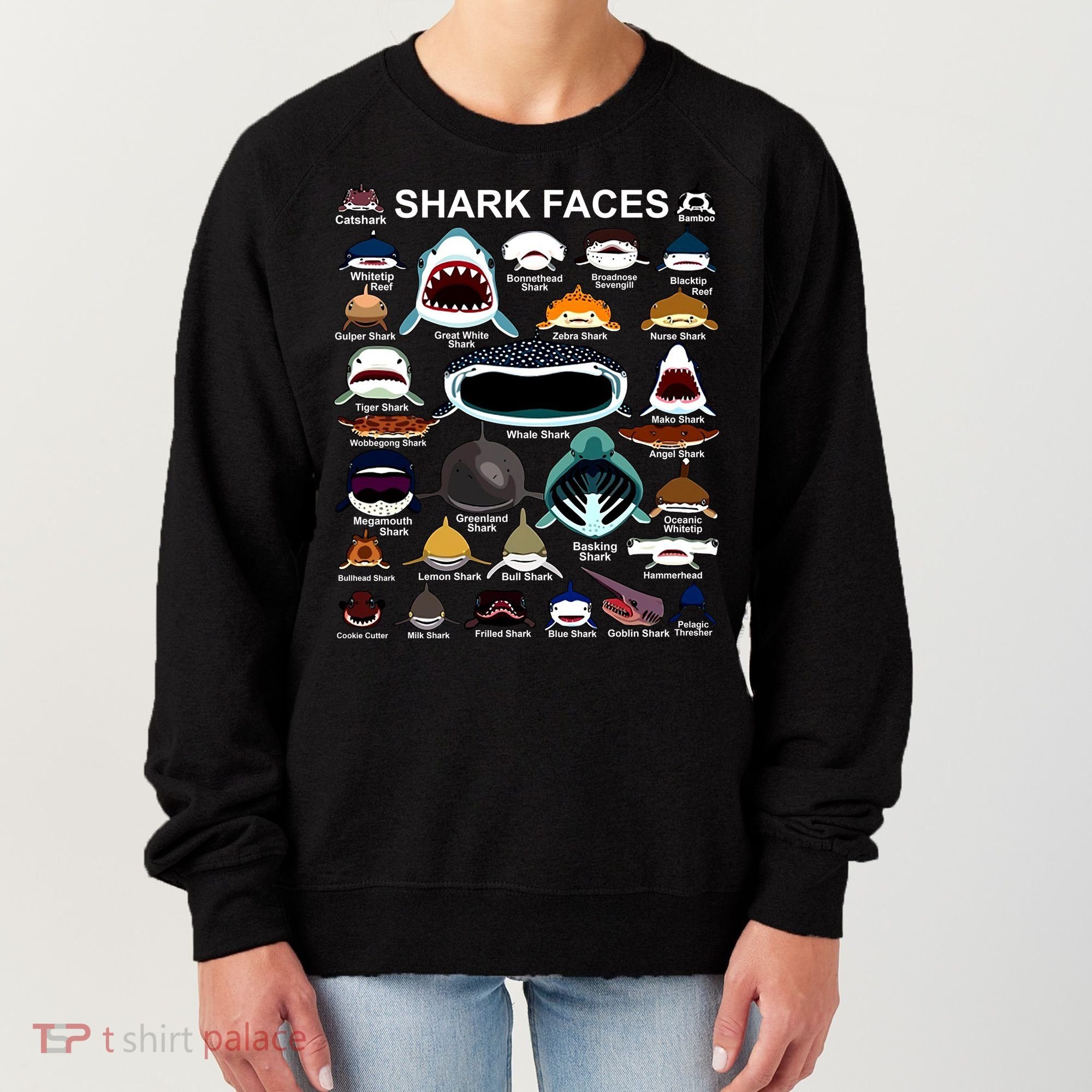Shark Faces Of All Kinds Women's Sweatshirt