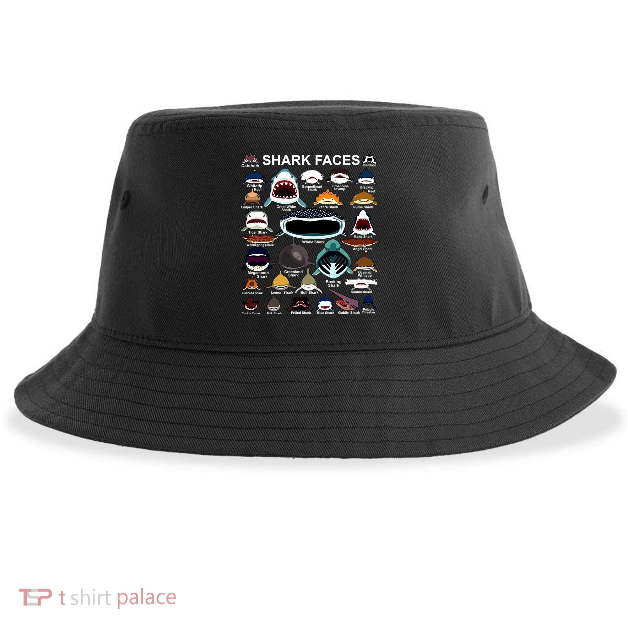 Shark Faces Of All Kinds Sustainable Bucket Hat