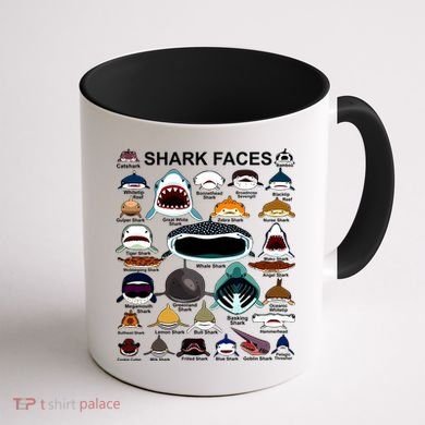 Shark Faces Of All Kinds Coffee Mug back