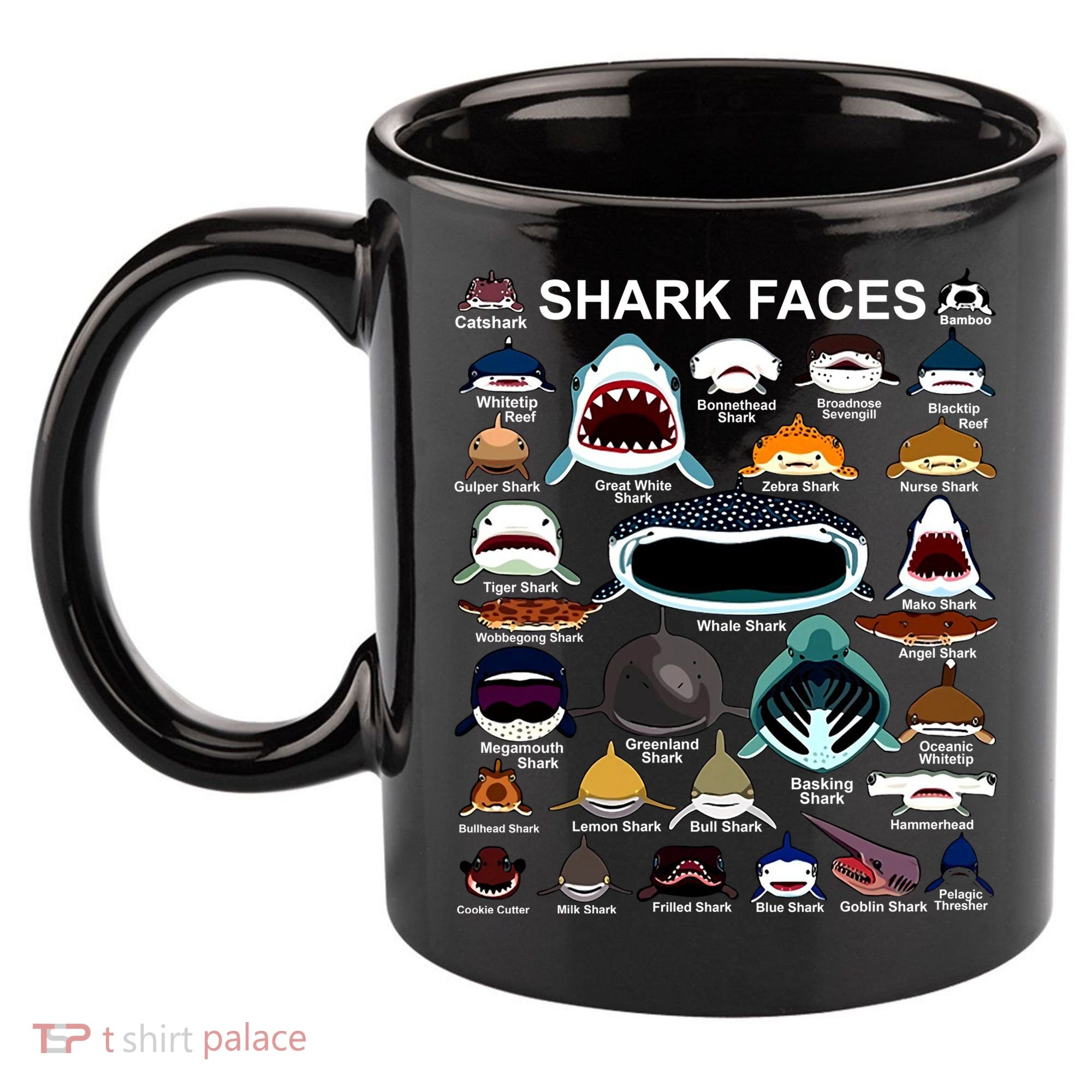 Shark Faces Of All Kinds 11oz C Handle Ceramic Mug