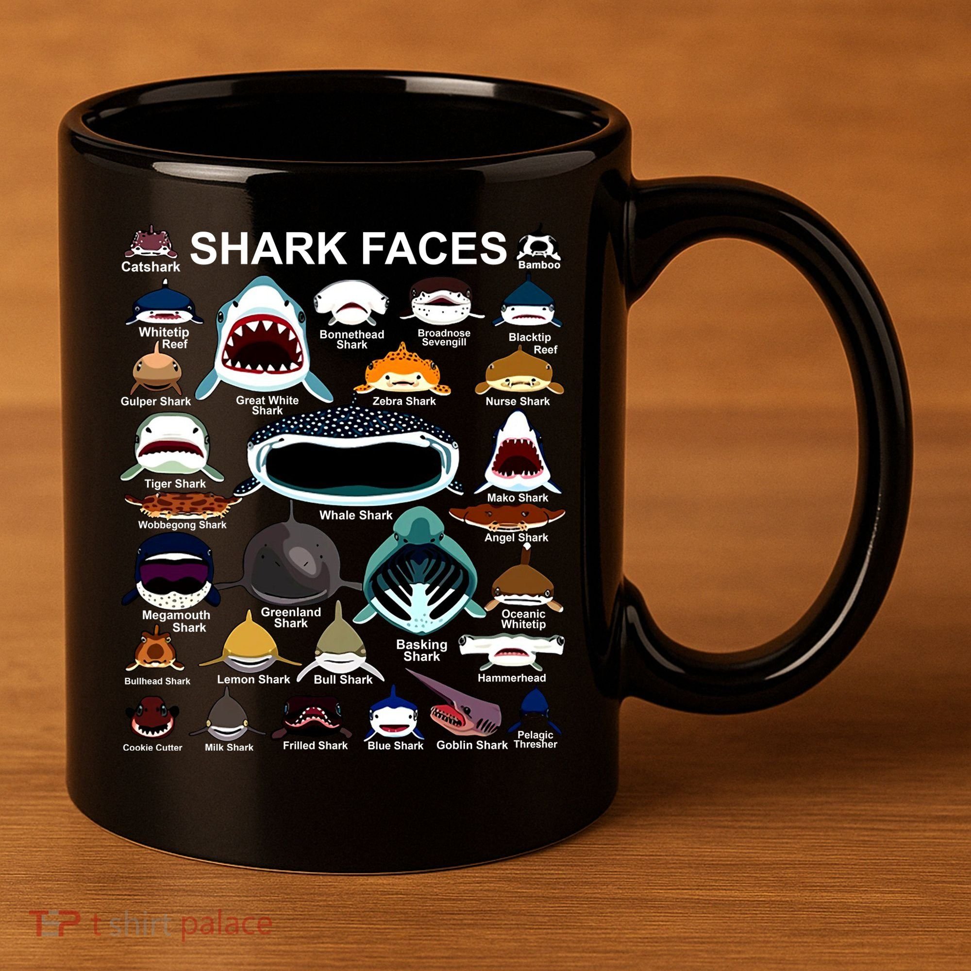 Shark Faces Of All Kinds 11oz C Handle Ceramic Mug