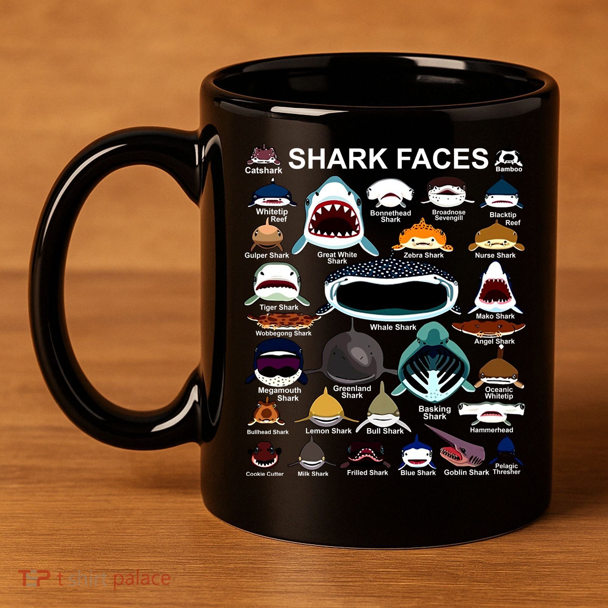Shark Faces Of All Kinds 11oz C Handle Ceramic Mug