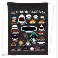 Shark Faces Of All Kinds Drawstring Bag thumb 0