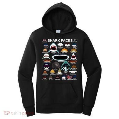 Shark Faces Of All Kinds Women's Hoodie
