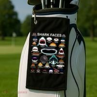 Shark Faces Of All Kinds Golf Towel thumb 2