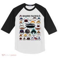 Shark Faces Of All Kinds Kids Colorblock Raglan Jersey thumb 0