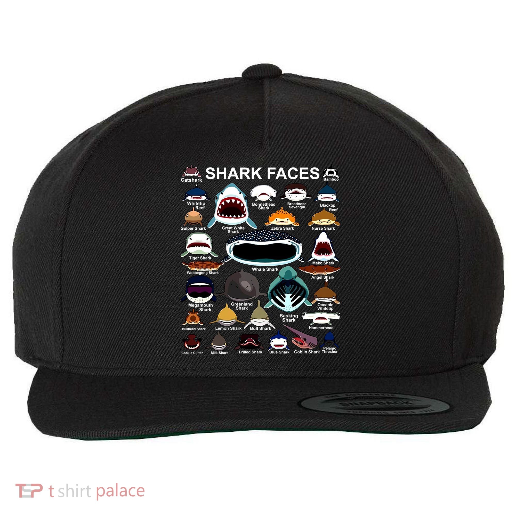 Shark Faces Of All Kinds Wool Snapback Cap