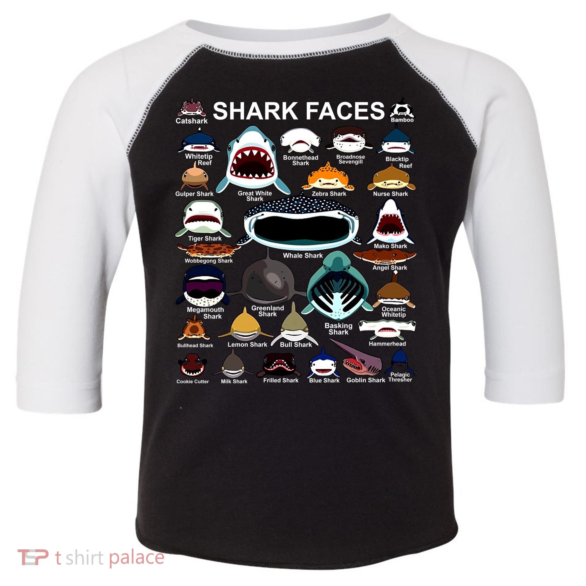 Shark Faces Of All Kinds Toddler Fine Jersey T-Shirt