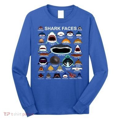 Shark Faces Of All Kinds Long Sleeve Shirt