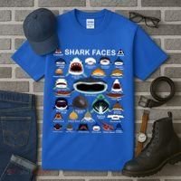 Shark Faces Of All Kinds Tall T-Shirt thumb 3