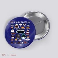 Shark Faces Of All Kinds Button thumb 0
