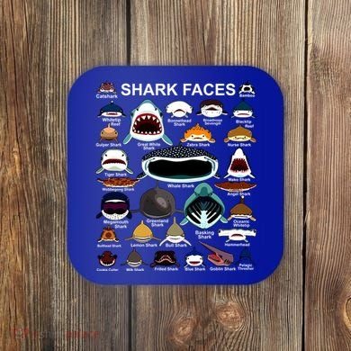 Shark Faces Of All Kinds Coaster