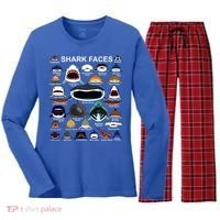 Shark Faces Of All Kinds Women's Long Sleeve Flannel Pajama Set  thumb 0