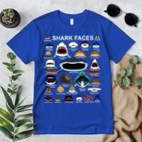 Shark Faces Of All Kinds Premium T-Shirt thumb 2