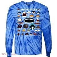Shark Faces Of All Kinds Tie-Dye Long Sleeve Shirt thumb 0