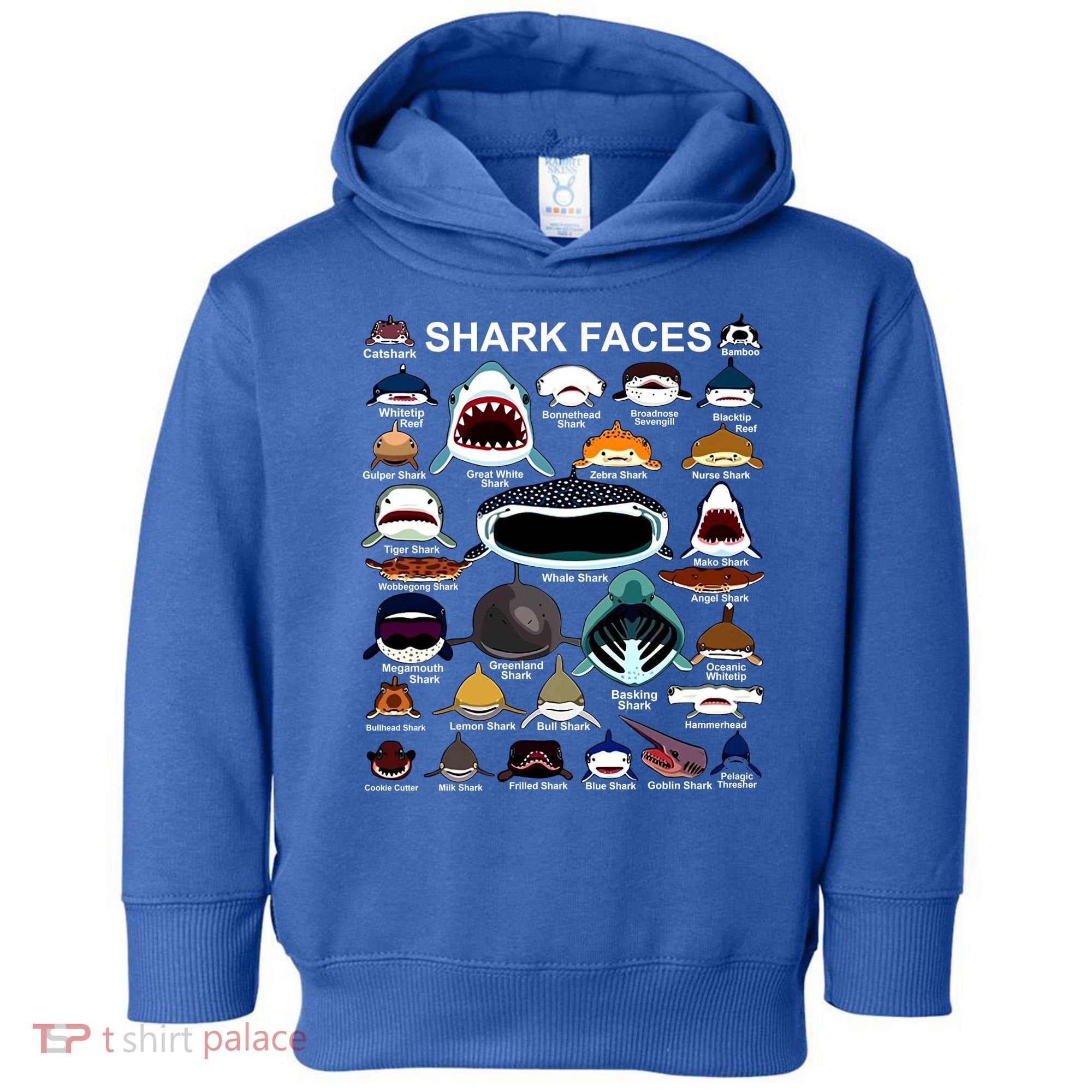 Shark Faces Of All Kinds Toddler Hoodie