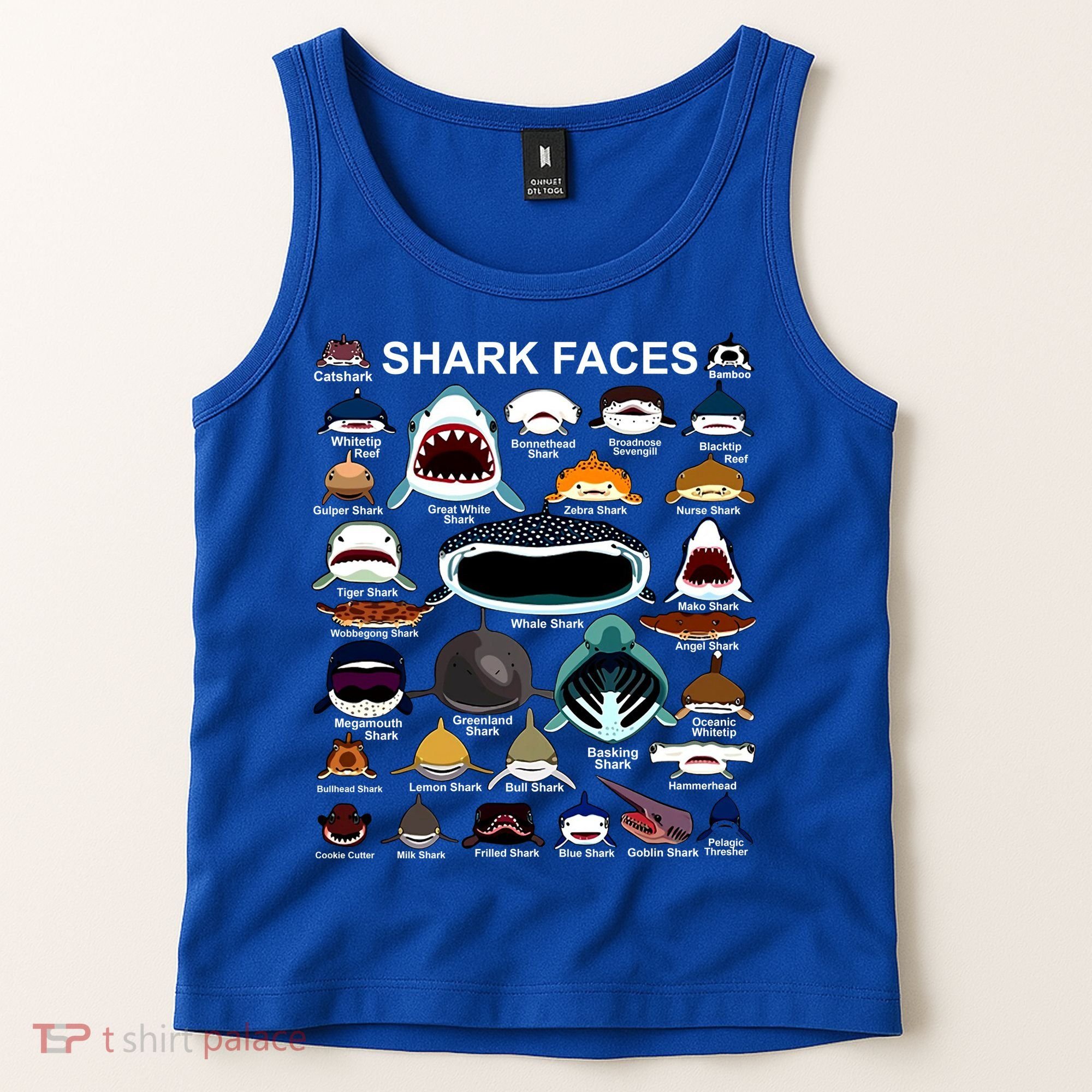 Shark Faces Of All Kinds Tank Top