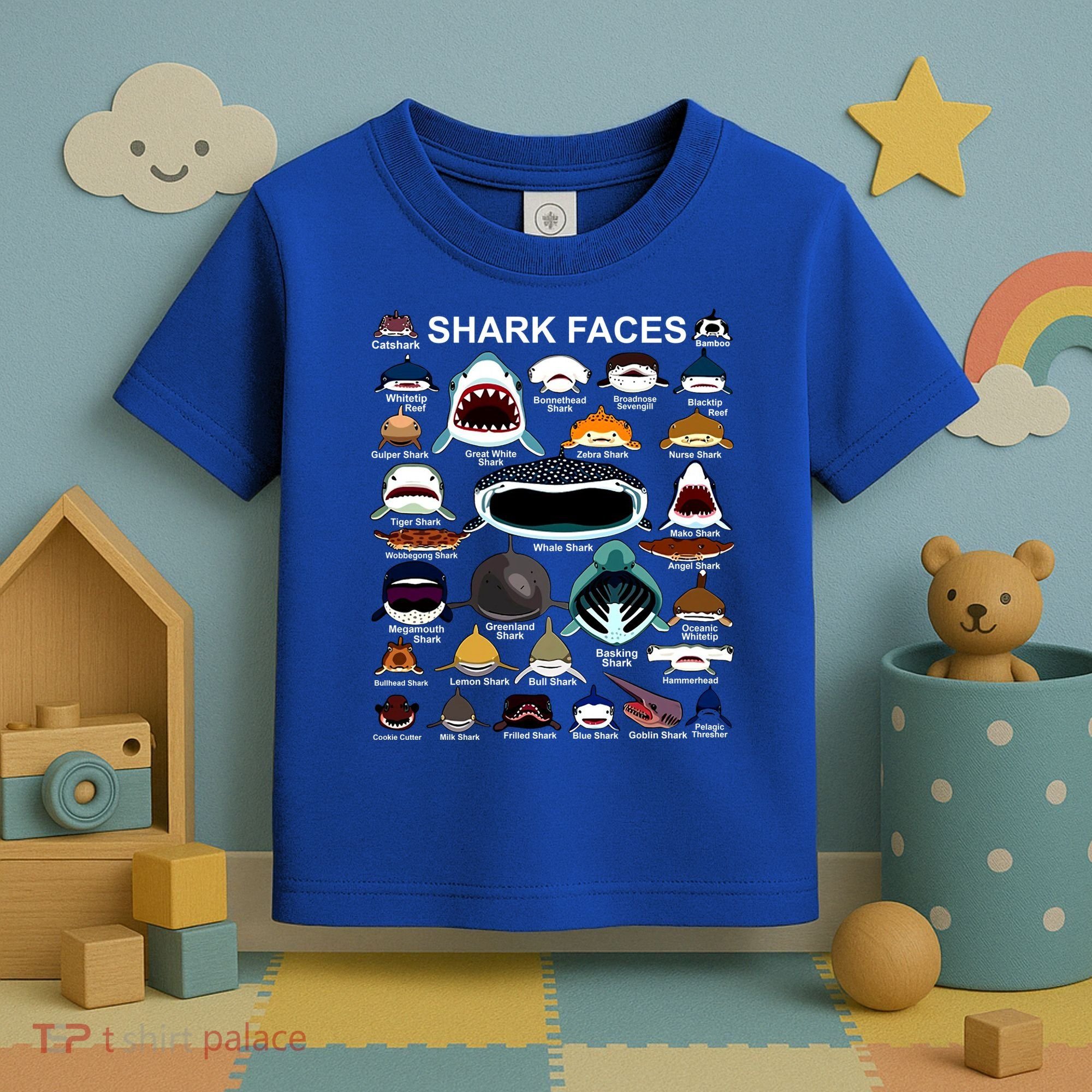 Shark Faces Of All Kinds Toddler T-Shirt