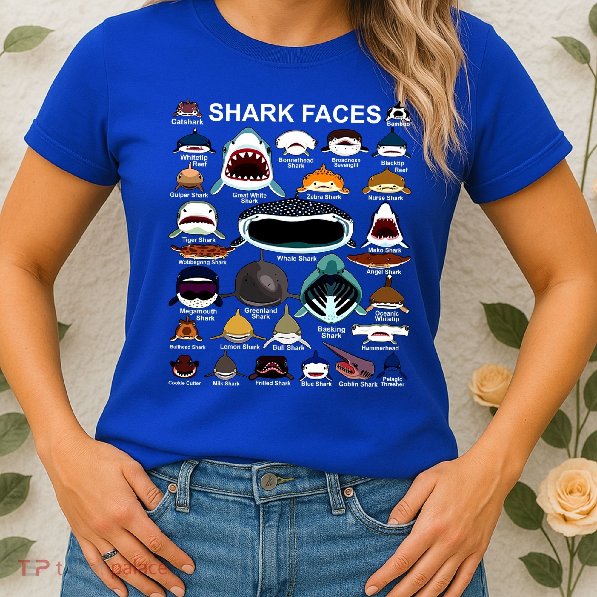 Shark Faces Of All Kinds Women's T-Shirt