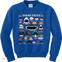 Shark Faces Of All Kinds Kids Sweatshirt thumb 0