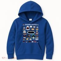 Shark Faces Of All Kinds Kids Hoodie thumb 0