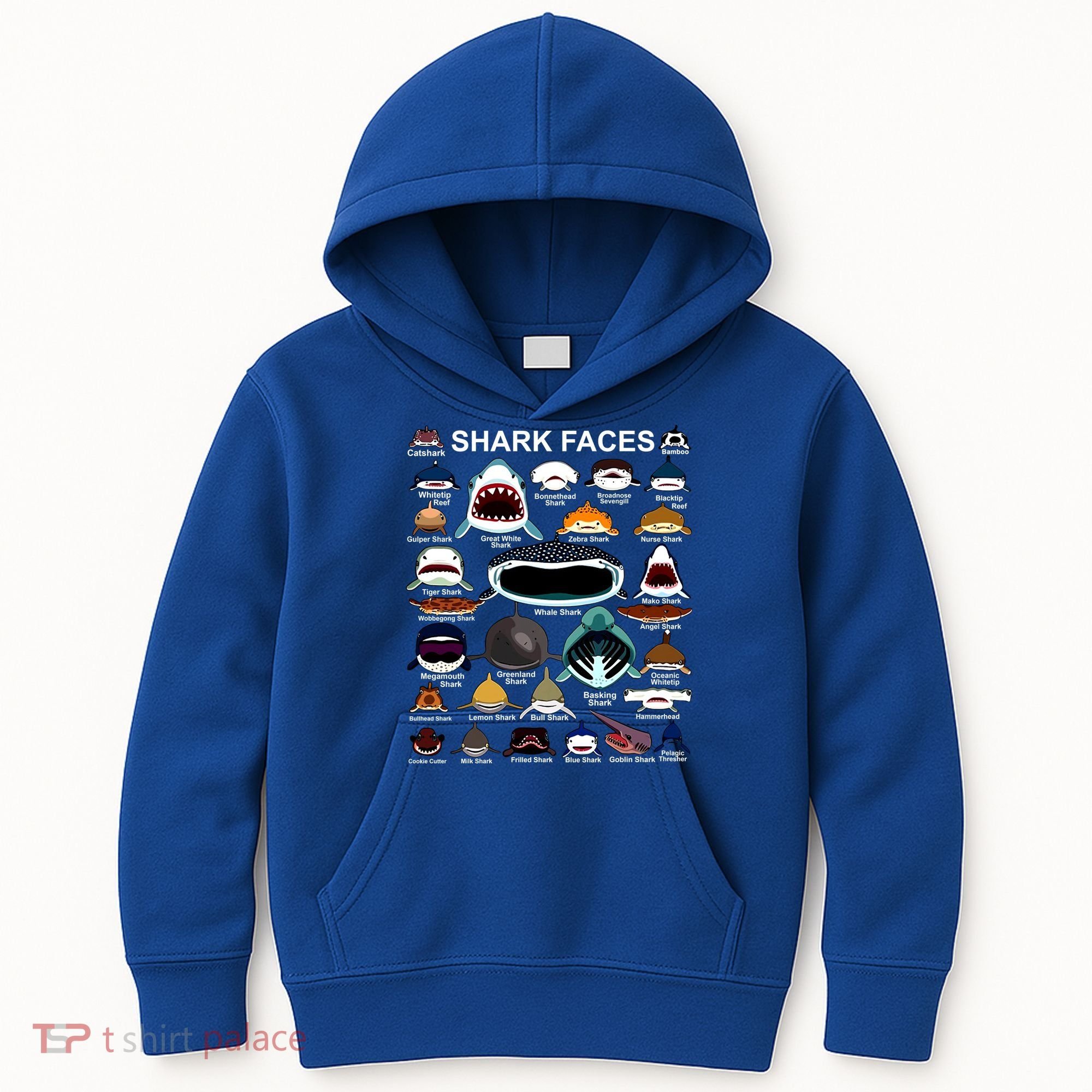 Shark Faces Of All Kinds Kids Hoodie