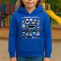 Shark Faces Of All Kinds Kids Hoodie thumb 3