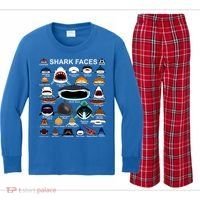 Shark Faces Of All Kinds Kids Long Sleeve Plaid Pajama Set thumb 0