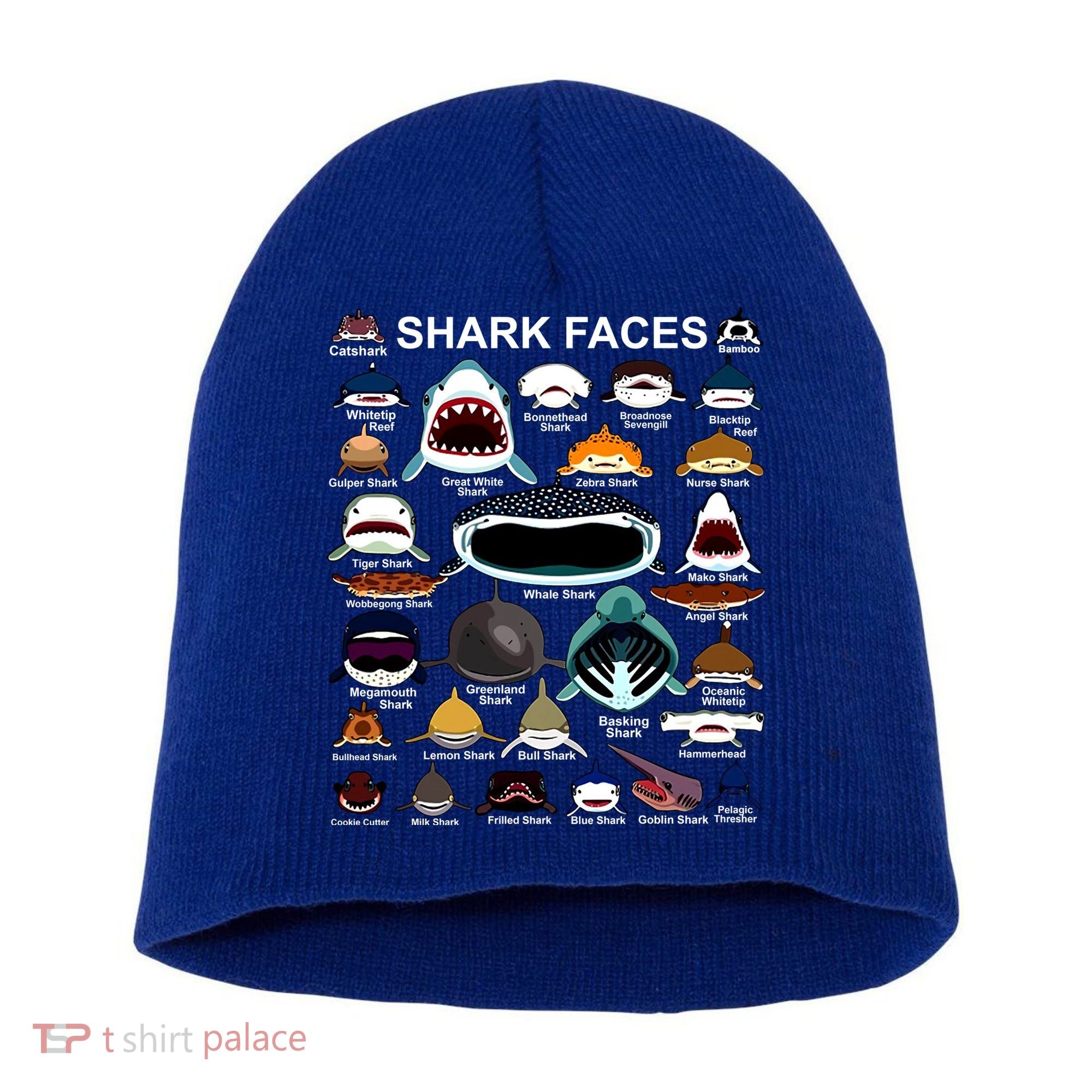 Shark Faces Of All Kinds Short Acrylic Beanie
