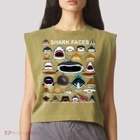 Shark Faces Of All Kinds Garment-Dyed Women's Muscle Tee thumb 2