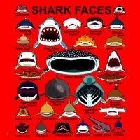 Shark Faces Of All Kinds Santa Hat thumb 1