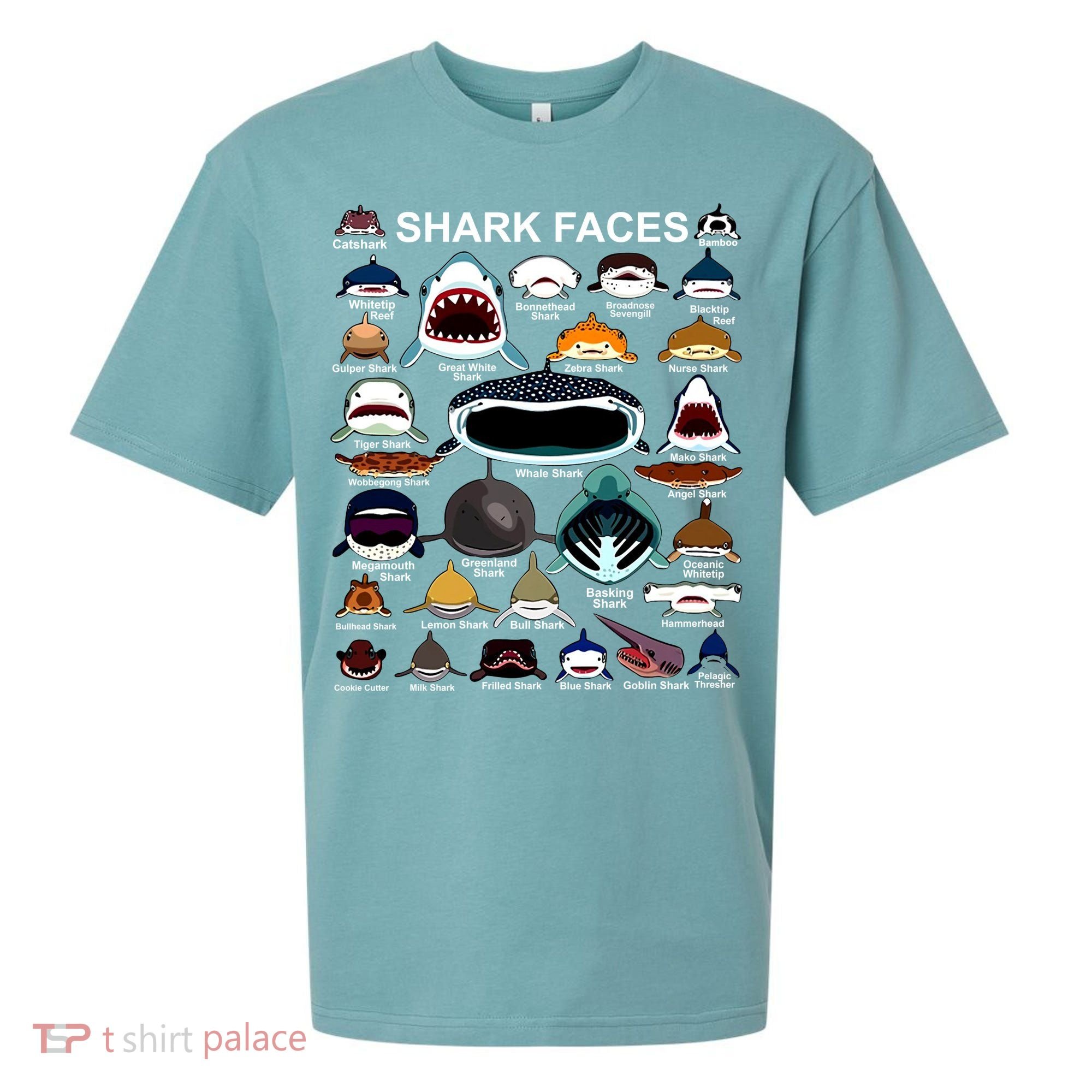 Shark Faces Of All Kinds Sueded Cloud Jersey T-Shirt