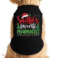 SantaS Favorite Pharmacist Christmas Nursing Santa Hat Gift Doggie Tank thumb 0