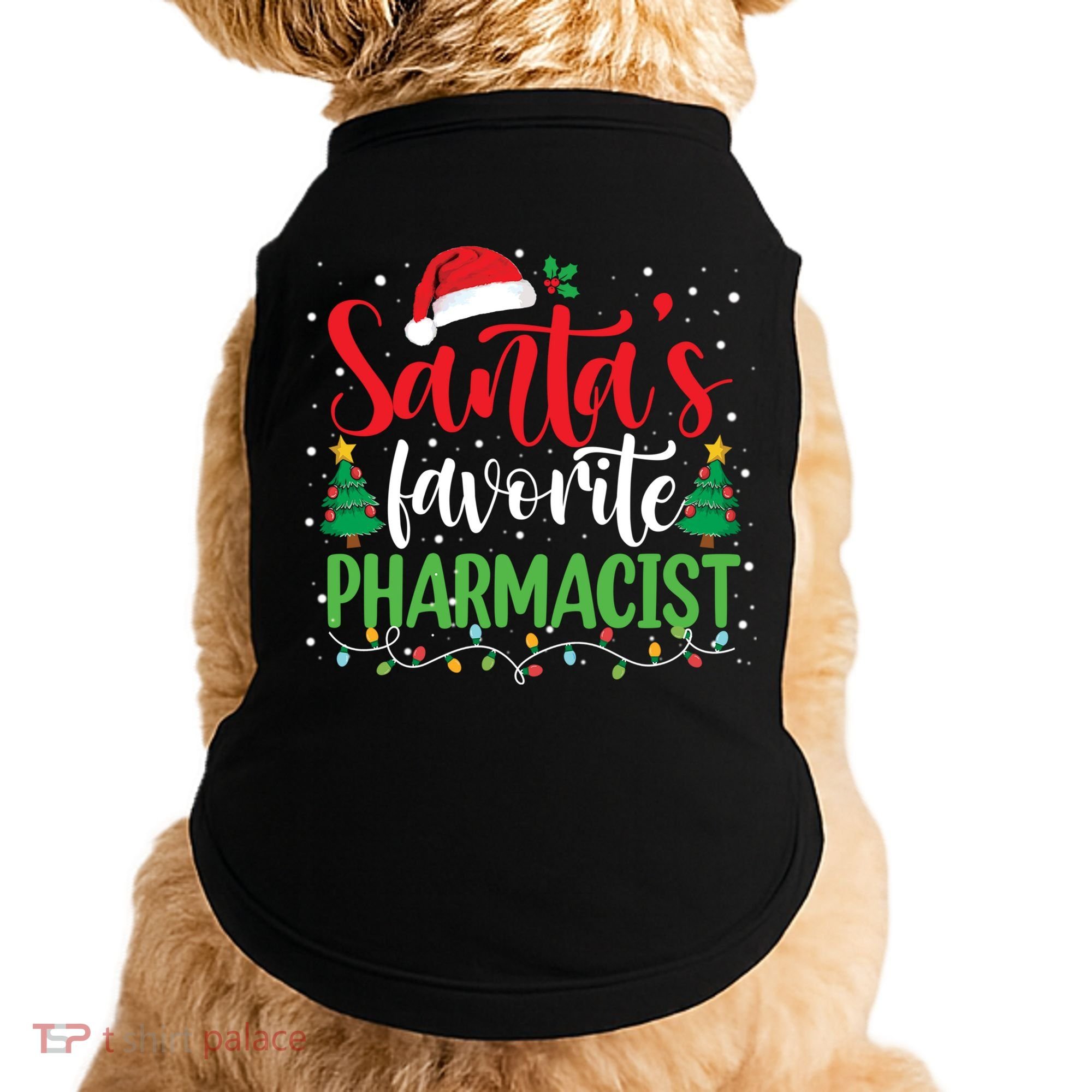 SantaS Favorite Pharmacist Christmas Nursing Santa Hat Gift Doggie Tank