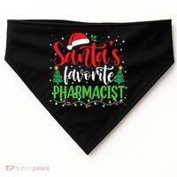 SantaS Favorite Pharmacist Christmas Nursing Santa Hat Gift USA-Made Doggie Bandana thumb 0