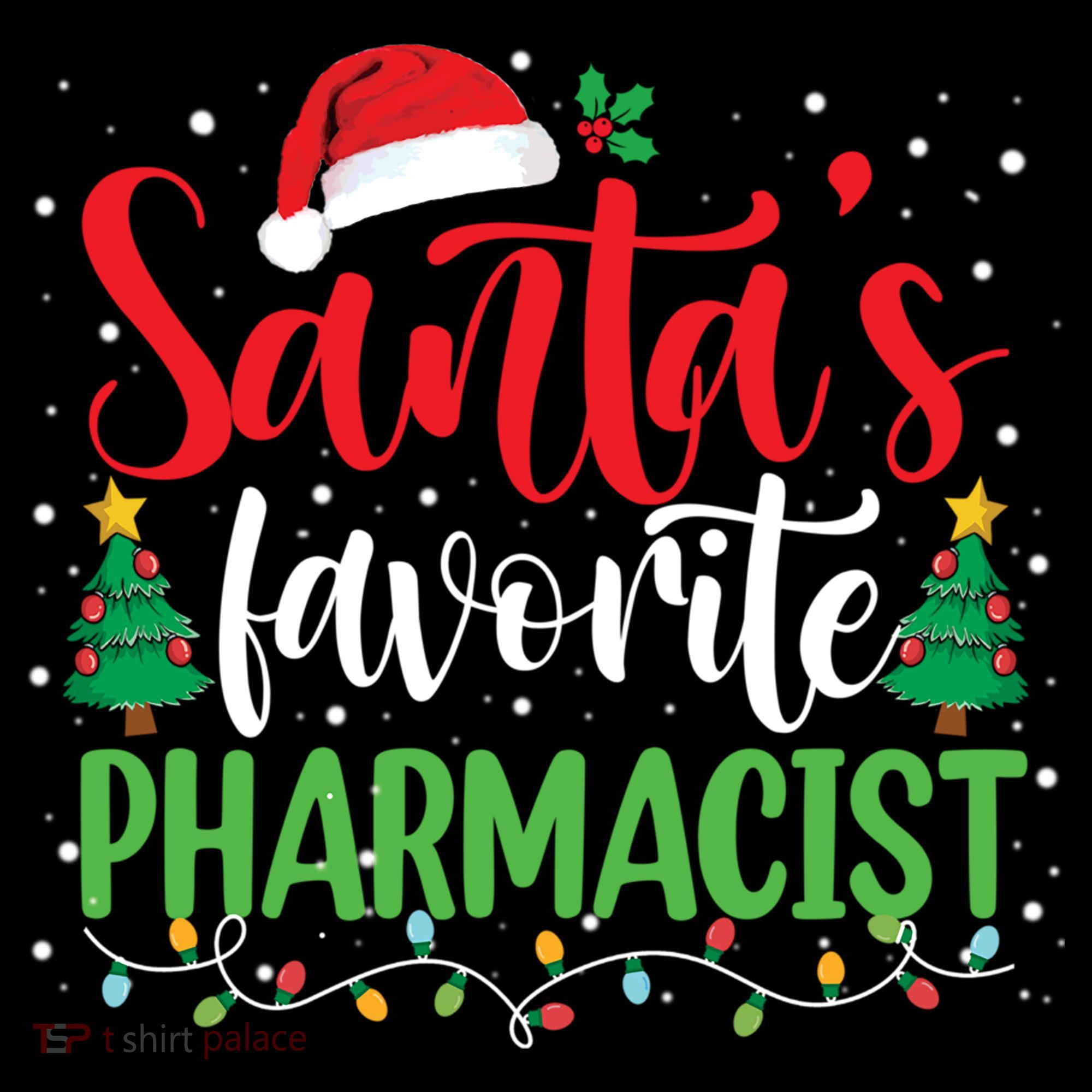 SantaS Favorite Pharmacist Christmas Nursing Santa Hat Gift Women's Hoodie