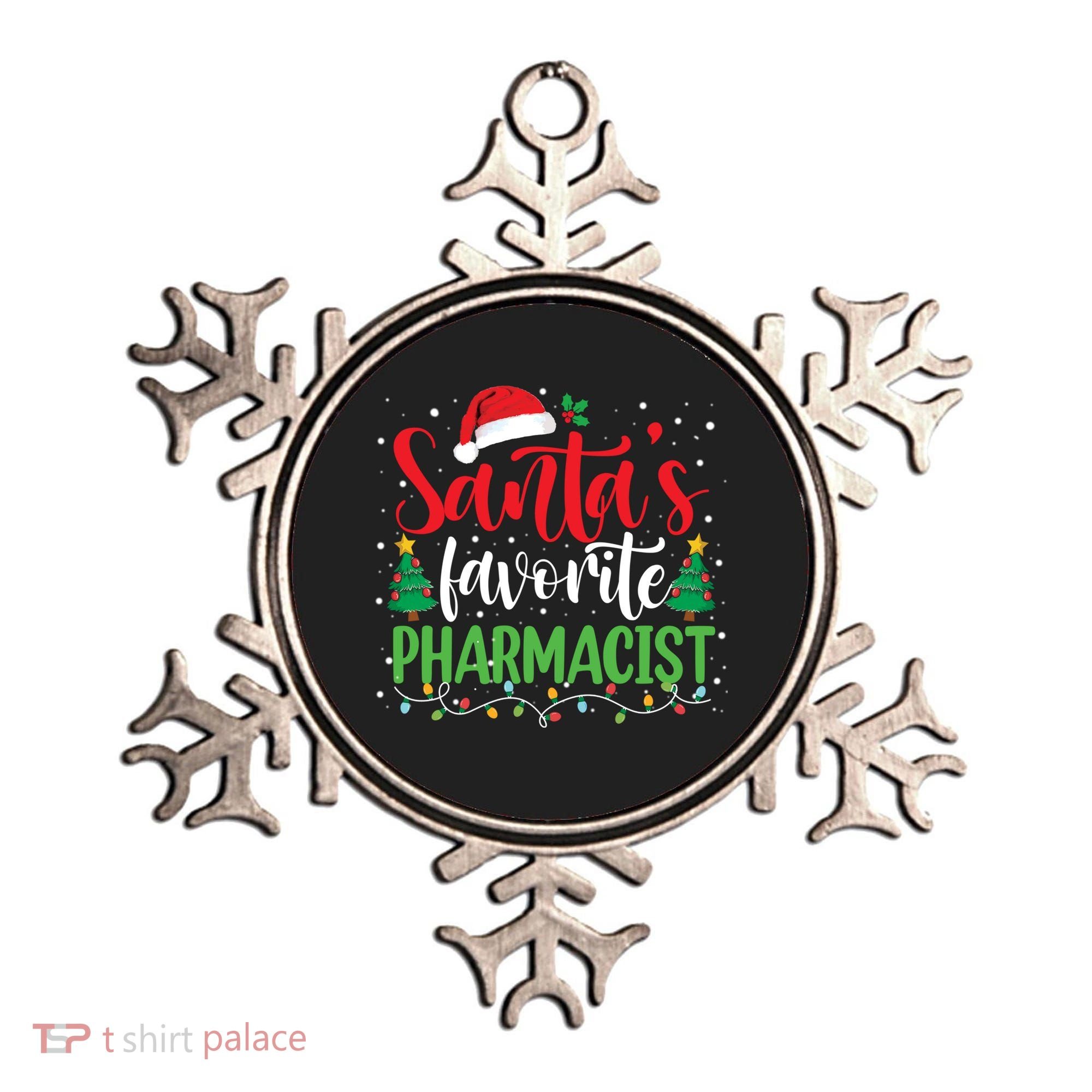 SantaS Favorite Pharmacist Christmas Nursing Santa Hat Gift Ornament