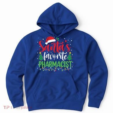 SantaS Favorite Pharmacist Christmas Nursing Santa Hat Gift Hoodie