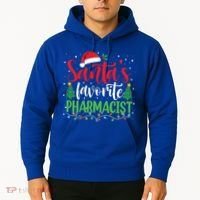 SantaS Favorite Pharmacist Christmas Nursing Santa Hat Gift Hoodie thumb 2