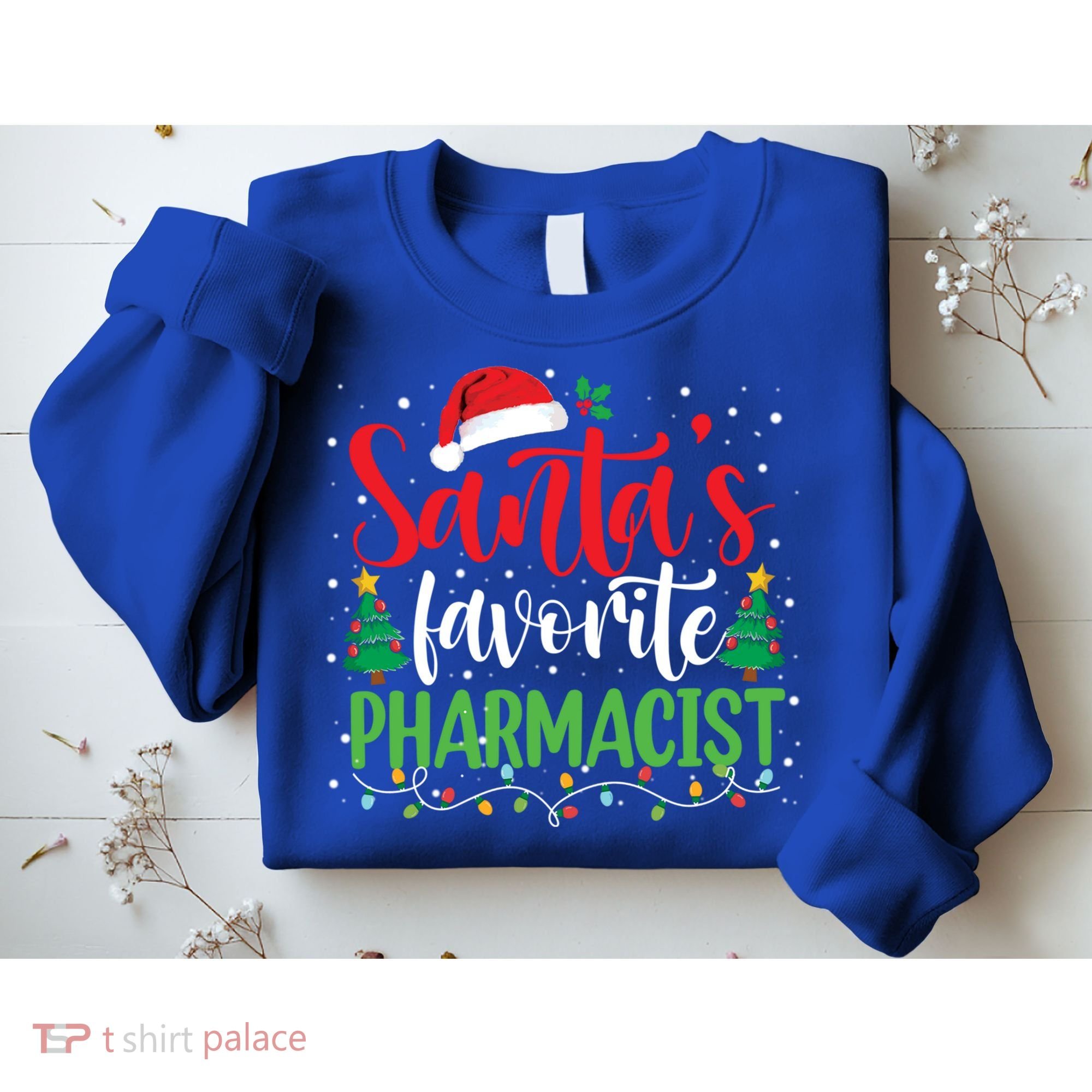SantaS Favorite Pharmacist Christmas Nursing Santa Hat Gift Sweatshirt