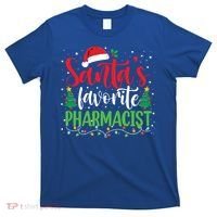 SantaS Favorite Pharmacist Christmas Nursing Santa Hat Gift T-Shirt thumb 0