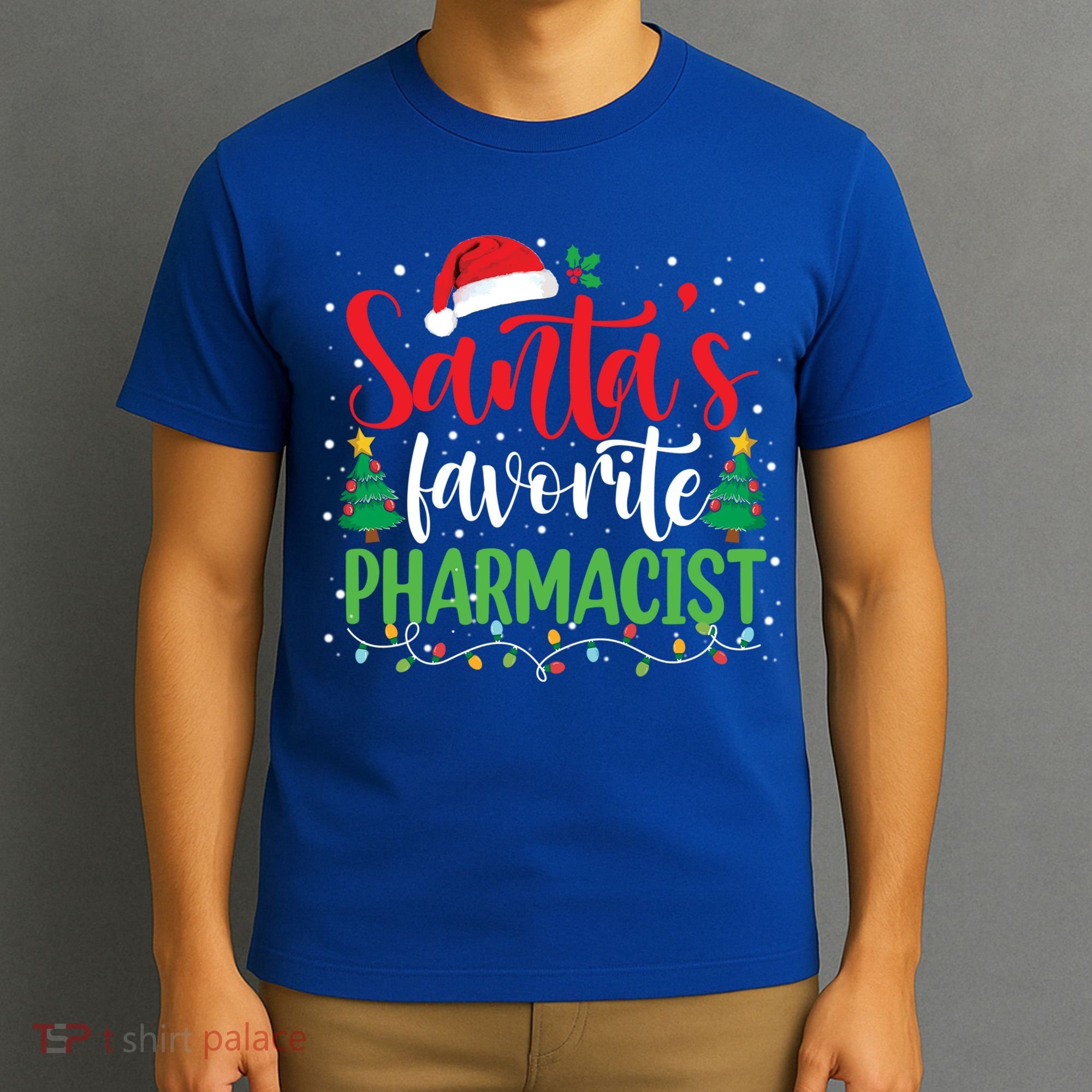 SantaS Favorite Pharmacist Christmas Nursing Santa Hat Gift T-Shirt