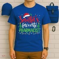 SantaS Favorite Pharmacist Christmas Nursing Santa Hat Gift T-Shirt thumb 6