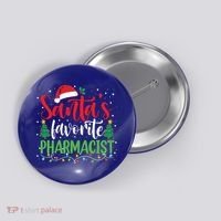 SantaS Favorite Pharmacist Christmas Nursing Santa Hat Gift Button thumb 0