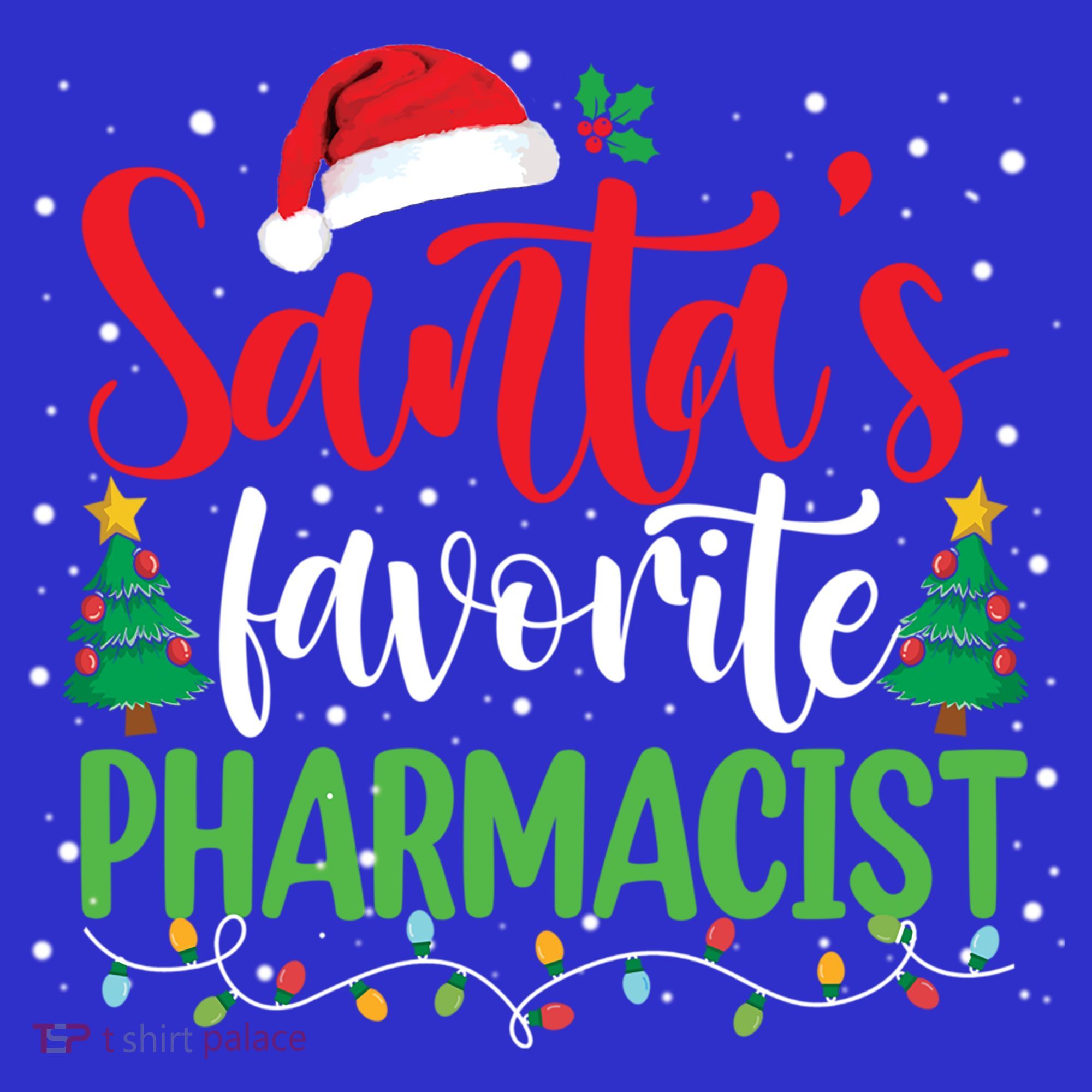 SantaS Favorite Pharmacist Christmas Nursing Santa Hat Gift Coaster