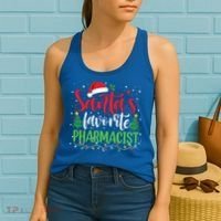 SantaS Favorite Pharmacist Christmas Nursing Santa Hat Gift Women's Tank Top thumb 2