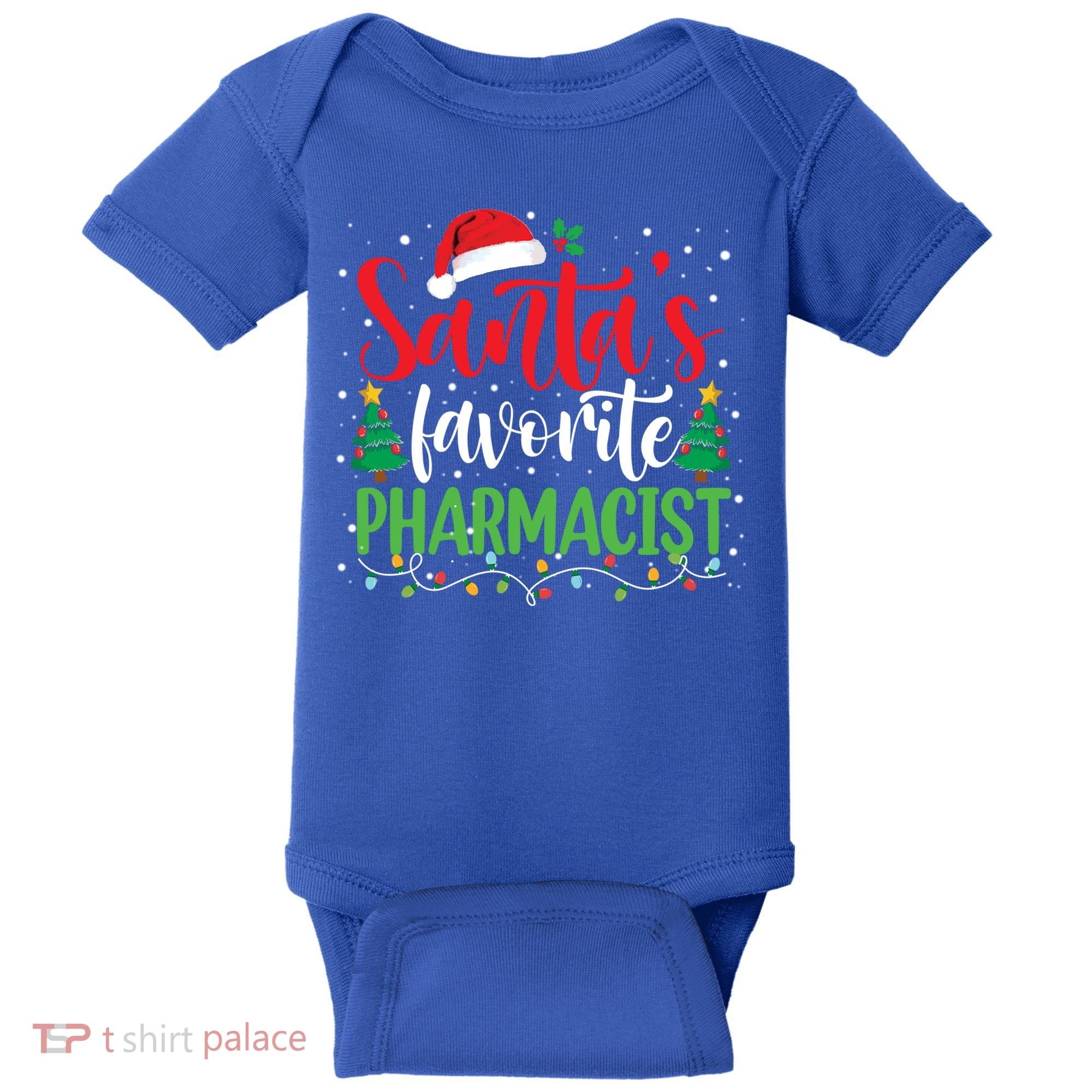 SantaS Favorite Pharmacist Christmas Nursing Santa Hat Gift Baby Bodysuit