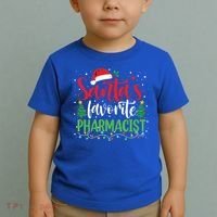 SantaS Favorite Pharmacist Christmas Nursing Santa Hat Gift Toddler T-Shirt thumb 2